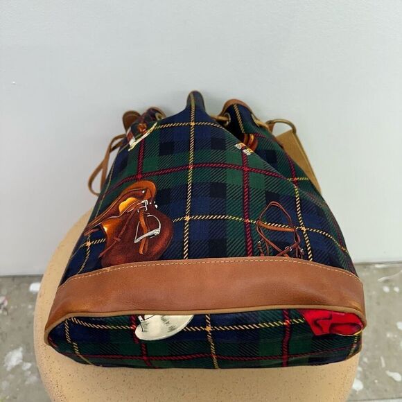 Accessories Unlimited Maine Vintage Plaid Equestrian Printed Canvas Leather Trim - Picture 16 of 16